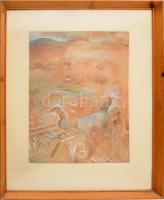 Tóth Menyhért (1904-1980): Lovasszekér alakokkal. Olaj, papír. Jelezve jobbra és balra lent: TM. Zse...