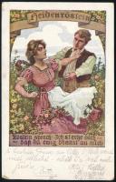 1914 "ALMAKERÉK" erdélyi postaügynökségi bélyegzés képeslapon Kolozsvárra / postal agency ...