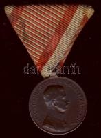 1916. Bronz Vitézségi Érem "Fortitudini" IV.Károly idejéből, szalaggal T:2