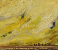 Guzsik Ödön (1902-1954): Festőnők a szabadban. Olaj, karton, jelezve jobbra lent, apró felületi sérü...