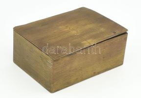 cca 1920 Art deco réz doboz, 10x14 cm, ütődésekkel