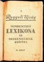 A Reggeli Ujság mindentudó lexikona és idegenszavak szótára. I-II. köt. (Újvidék, 1941, Uránia), 166...