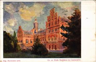 1915 Chernivtsi, Czernowitz, Cernauti, Csernyivci (Bukovina, Bucovina, Bukowina); Gr. or. Erzb. Residenz / archbishop's residence s: Eug. Maximovicz (creases)