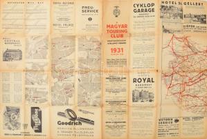 1931 A Magyar Touring Club magyarországi útállapot térképe, 62×96 cm