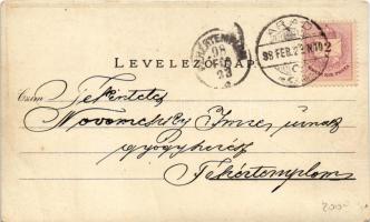 1898 (Vorläufer) Arad, római katolikus templom, Szabadság tér, Vértanú szobor, üzletek. C. Jurischek...