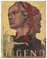 1900 Jugend. Münchner illustrierte Wochenschrift für Kunst und Leben. 1900 Band I. Nr. 1-26. (Fél évfolyam, 1-26. számok). München-Leipzig, G. Hirth's Kunstverlag, 2 sztl. lev.+ 443+(1) p. Rendkívül gazdag szövegközti és egészoldalas képanyaggal illusztrálva. Német nyelven. Kiadói festett, illusztrált egészvászon-kötés, kissé kopottas, koszos borítóval, belül nagyrészt jó állapotban, ex libris-szel.