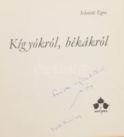 Schmidt Egon: Kígyókról, békákról. DEDIKÁLT. [Bp.,]1977, Natura. Fekete-fehér fotókkal illusztrált. ...