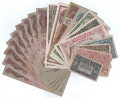 20db-os Pengő és Korona bankjegytétel T:F,VG közte anyaghiány és szép papír