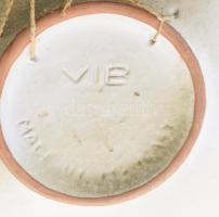 VIB kakasos tál, Mázas kerámia, jelzett, hibátlan d: 30 cm