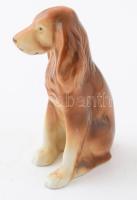 Cseh porcelán kutya, kézzel festett, jelzett, hibátlan, 14 cm