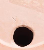 Jelzett terrakotta női akt, kis kopással, m: 29 cm