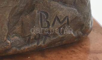 Borsos Miklós (1906-1990): Emma. Bronz, márvány talapzaton, jelzett, m: 20 cm