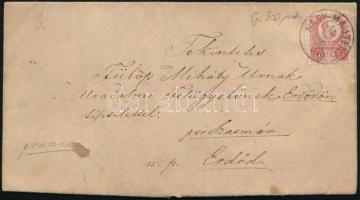 1873 Réznyomat 5kr levélen / on cover "NAGY-MAJTÉNY" - Erdőd