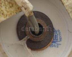 Herendi zöld levélmintás lámpa, jelzett, m: 53 cm