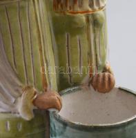 Kiss Roóz Ilona: Páros tárolóedény. Jelzés nélkül, m: 21 cm