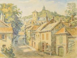 Alorain jelzéssel: Vesoul 1928 Akvarell, ceruza, papír, 24x30 cm