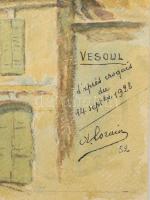 Alorain jelzéssel: Vesoul 1928 Akvarell, ceruza, papír, 24x30 cm
