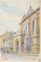 Alorain jelzéssel: Moissac Akvarell, ceruza, papír, 32x24 cm