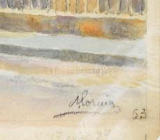 Alorain jelzéssel: Moissac Akvarell, ceruza, papír, 32x24 cm