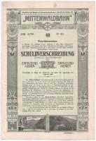 Ausztria / Bécs 1911. "Mittenwaldbahn" 4%-os kölcsön kötvénye 1000K-ról német nyelven T:AU / Austria / Vienna 1922. "Mittenwaldbahn" 4% interest bond about 1000 Corona C:AU