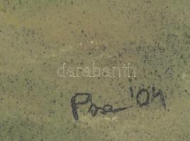 Olvashatatlan jelzéssel: Balatoni kikötő. Pasztell, papír, jelzett üvegezett keretben 39x47 cm