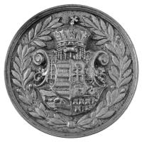 1897. "ANINA (Stájerlakanina)" nagyméretű kétoldalas öntött fehérfém kohász / bányász emlékérem (~97mm) T:XF / Hungary 1897. "ANINA" large two-sided cast white metal smelter / miner commemorative medallion (~97mm) C:XF