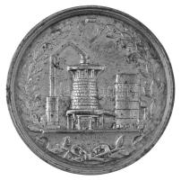 1897. "ANINA (Stájerlakanina)" nagyméretű kétoldalas öntött fehérfém kohász / bányász emlé...