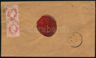1870 3 x 5kr ajánlott levélen, ritka ajánlási bélyegzővel / 3 x 5kr on registered cover "OSIEK-...