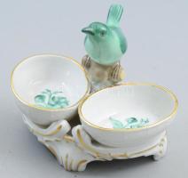 Herendi madár figurális sóborskínáló. Jelzett, 2. oszt. jelzéssel, kézzel jelzett, 13x10 cm