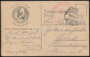 1915 Tábori posta levelezőlap "M. KIR. HONVÉD GYALOG HADOSZTÁLY" + "TP 253"
