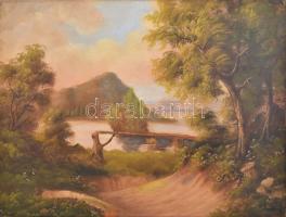 Brodszky jelzéssel: Tájkép. Olaj, vászon. Vakráma nélkül. Sarkaiban gemkapoccsal. 60x75 cm