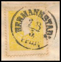 / 2kr type II dark yellow on printed matter "HERMANNSTADT / Früh" - "MÜHLENBACH"...