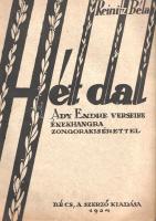 Reinitz Béla:  Hét dal Ady Endre verseire. Énekhangra, zongorakísértettel. (Kotta.) Bécs, 1924. A szerző kiadása (Nyomda nélkül). 31 + [1] p. Egyetlen kiadás. Reinitz Béla (1878-1943) zeneszerző, zenekritikus, a Népszava zenei munkatársa, munkás kórusok, kabarékuplék szerzője és nem utolsósorban Ady Endre verseinek első megzenésítője. Nem tudjuk, hogy a zeneszerző emigráns bécsi baloldali közegében a dalok előadásra kerültek-e, illetve arra sincs adat, hogy az irodalmi széplelkek találkozóhelyéül szolgáló Ady-matinék Bécsben is társadalmi gyakorlattá váltak-e, mindössze arról van adatunk, hogy az 1930-as évek végén, a szerző hazatérése után néhány előadóművész (Medgyaszay Vilma, Neményi Lili) ritka kivételként műsoron tartotta Ady-sanzonjai egy részét. Az emigráns Ady-kultusz emlékezetes dokumentuma. Fűzve, illusztrált kiadói borítóban. Jó példány.