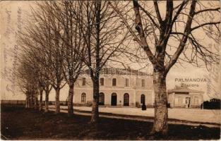 1917 Palmanova, Stazione / railway station + "Liquidierender Rechnungsführer des k.u.k. schweren Feld-Artill.Rgts. No. 17." (EK)