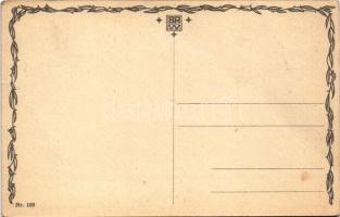 Üdvözlet a Mikulástól! / Krampus with crying children art postcard, B.R.W. Nr. 159. s: Otto Beyer (f...