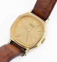 Seiko Quartz női karóra, bőr szíjjal, javításra szorul 2x2 cm