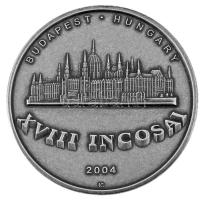 2004. "XVIII INCOSAI (International Congress of Supreme Audit Institutions - Legfőbb Ellenőrző Intézmények Nemzetközi Kongresszusa) Budapest, Hungary" fém emlékérem, eredeti tokban (64mm) T:UNC