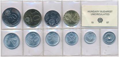 1987. 2f-20Ft (10xklf) érmés forgalmi sor sérült fóliatokban T:UNC Adamo FO4