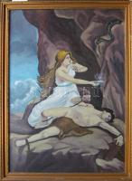 Jelzés nélkül: Mitológiai jelenet,  olaj-vászon, keretben 55x75 cm