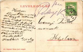 1909 Perbenyik, Perbenik, Pribeník; vasútállomás, Fő utca, Weisz Jenő üzlete és saját kiadása / rail...