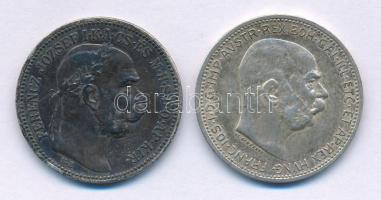 Vegyes: 1915KB 1K Ag "Ferenc József" + Ausztria 1914. 1K Ag "Ferenc József" T:XF...