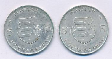 1947. 5Ft Ag "Kossuth" (2x) T:AU,XF Adamo F8.1