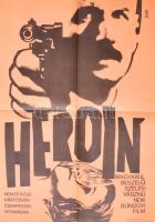 cca 1989 előtt készült, "Heroin" című NDK film plakátja, DGY jelzéssel, hajtogatva, 56x40 cm