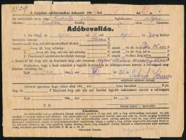 1946 (14. díjszabás) Adóbevallás 47 db bélyeggel "CSORNA" / Tax return with 47 stamps