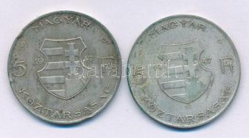 1947. 5Ft Ag "Kossuth" (2x) T:VF,F patina Adamo F8.1