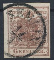 6kr vörösesbarna HP I b Certificate: Strakosch, 6kr reddish brown HP I b "SEMLIN" Certificate: Strakosch