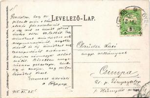 1915 Gyergyószentmiklós, Gheorgheni; Irgalmas nővérek zárdája a nagytemplommal, római katolikus leán...