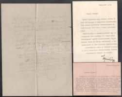 1935 Pápa, Vojnich Tibor huszár őrnagy 3 db levele Kézdi-Kovács László (1864-1942) festőművész, műkr...
