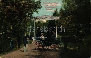 Máriavölgy, Baia Valea Mariei, Valea Maria (Vámfalu, Vama); bejárat a fürdőbe, hintó / entry to the spa, horse-drawn carriage (EK)