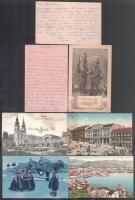 cca 1911-16 össz. 7 db képeslap Kézdi-Kovács Lóránthoz (1897-1916), Kézdi-Kovács László (1864-1942) ...